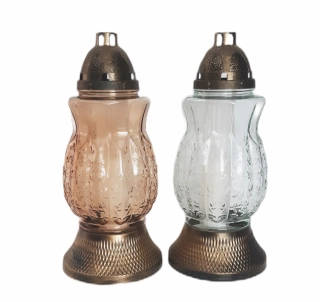 Svícen hřbitovní pvc/sklo 38cm mix