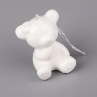 Mědvěd závěs porcelán 7,1cm bílá