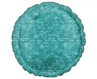 Fóliový balónek modré flitry, Ocean Blue, 46 cm