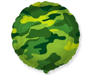 Kulatý fóliový balónek maskáč, 48 cm (volný)