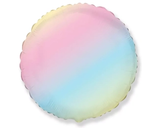 Fóliový balónek kulatý, pastelová duha, 48 cm (volný)