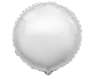 Kulatý fóliový balónek, stříbrný, 48 cm (volný)