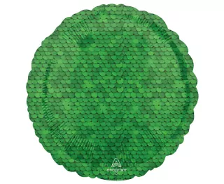 Fóliový balonek zelené flitry, 46 cm