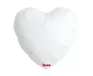 Fóliový balónek srdce, bílý, 14"