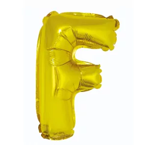 Fóliový balónek písmeno F, zlatý, 35 cm