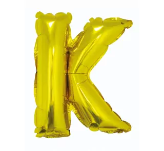 Fóliový balónek písmeno K, zlatý, 35 cm