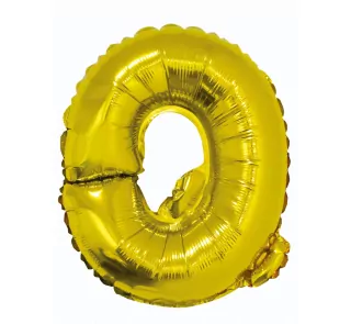 Fóliový balónek písmeno Q, zlatý, 35 cm