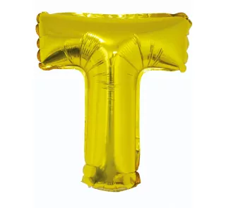 Fóliový balónek písmeno T, zlatý, 35 cm