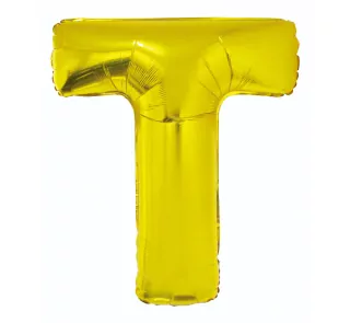 Fóliový balónek písmeno T, zlatý, 89 cm