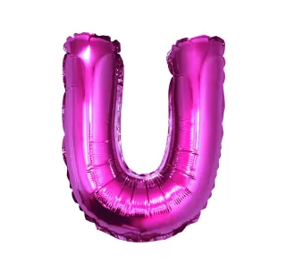 Fóliový balónek písmeno U, růžový, 35 cm
