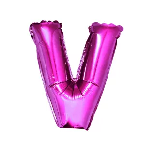 Fóliový balónek písmeno V, růžový, 35 cm