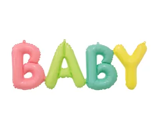 Fóliový balónek nápis BABY, 85x29 cm