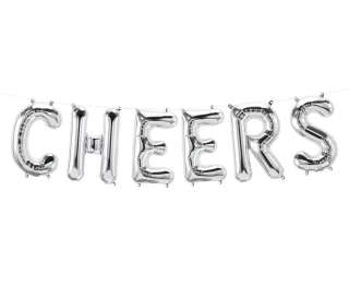 Fóliový balónek Cheers, stříbrný, 16 palců