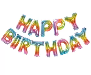 Fóliový balónek Sada písmen "Happy Birthday"
