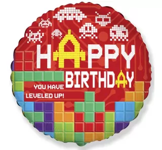 Fóliový balónek Happy Birthday kostky, 48 cm