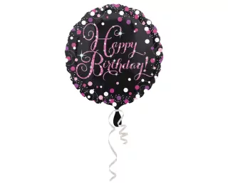 Holografický fóliový balónek Happy Birthday, 46 cm