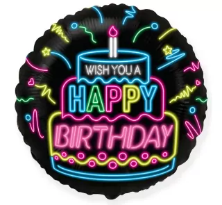 Happy Birthday, fóliový balónek, 48 cm (volný)