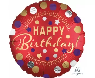 Fóliový balónek Happy Birthday červený, XL