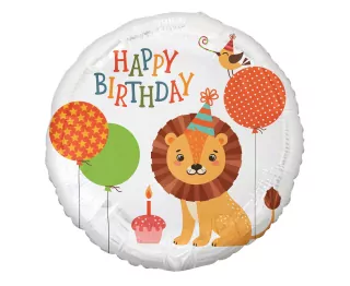 Fóliový balónek Lev (Happy Birthday), 45 cm