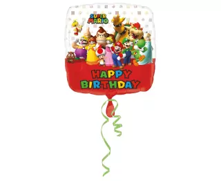 Fóliový balónek Mario Bros Happy Birthday, 18 palců, 43 cm
