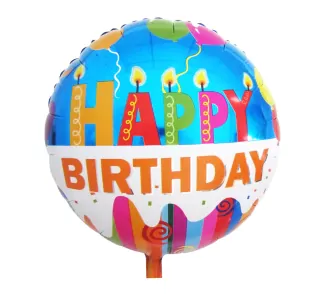 Fóliový balónek Happy Birthday (svíčky), 18 palců