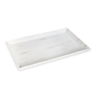 Tác dřevo 29cm bílá patina