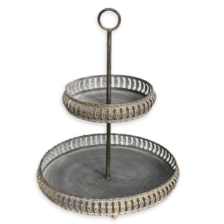 Etažér kov pr.27cm/34cm antik