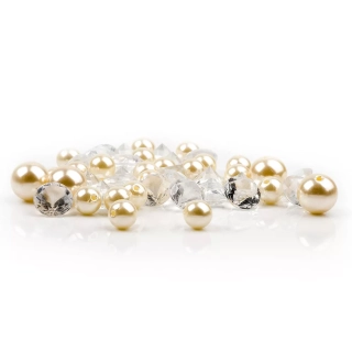 Dekoperličky/diamanty pvc/sklo 156g bílý mx