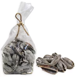 Dekorační plody lusky 100g white washed