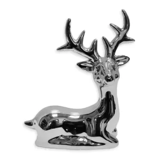 Jelen porcelán 14,3cm stříbrná