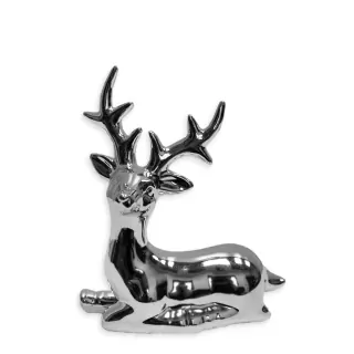 Jelen porcelán 12,3cm stříbrná