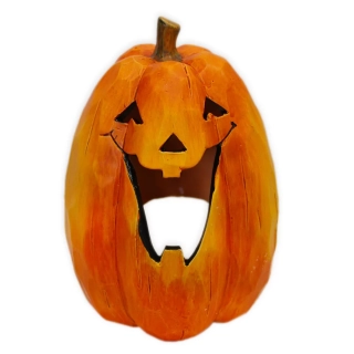 Dýně svícen polyresin 20cm oranžová