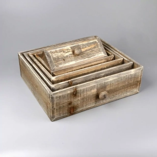 Šuplík dřevo 5ks/XXL34,5x31V11cm natural
