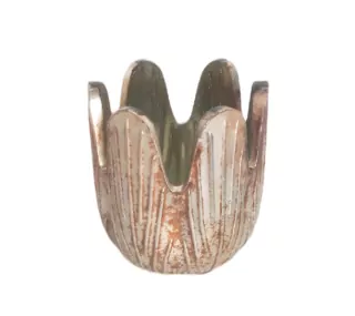 Svícen sklo 7cm antik