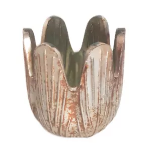Svícen sklo pr.9,5cm antik