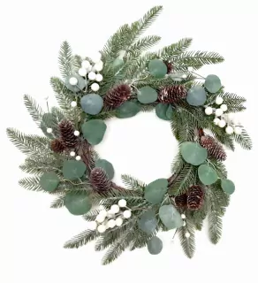 Jedle/Eucalyptus/bobule věnec 50cm