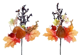 Podzimní větvička s dýní, 30 cm mix druhů