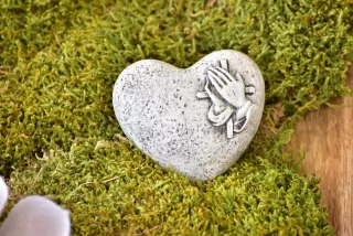 Smuteční dekorace srdce 3,5x7,5x7,5 cm