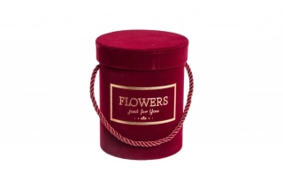 Flower box bordó sametový, 15x12,5 cm