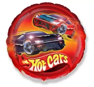 Foliový balónek Hot Cars, kulatý, 48 cm