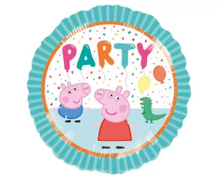 Fóliový balónek Prasátko Pepa party, 18 palců