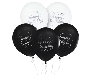 Balónky Happy Birthday, 30 cm, 5 ks.