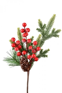 Vánoční větvička s šiškou 35 cm