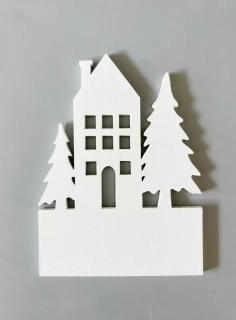 Dřevěný domeček 15x10x0,6 cm