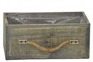 Dřevěný květináč zásuvka 12x27x14,2 cm, zelený