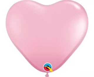 Srdíčkové balónky 6 palců, pastelově světle růžové / 100 ks.