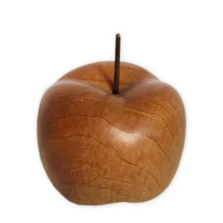 Jablko keramika 11,8cm dekor dřevo