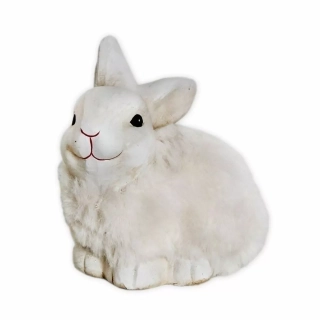 Zajíc keramika/textil 9cm bílá
