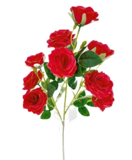 Růže kytice textil x9/65cm červená