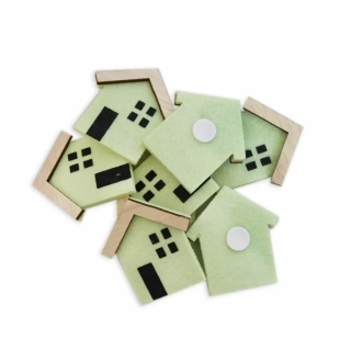 Domek přízdoba textil 8ks/*